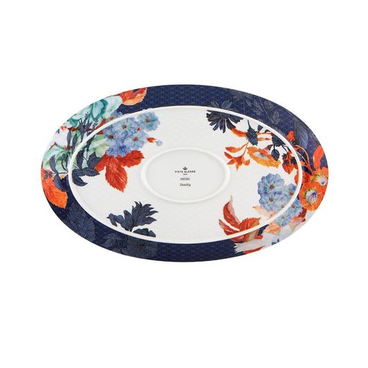 Oval L porcelain dish in multicolor, 39.2 x 24.5 x 2.5 cm | Duality