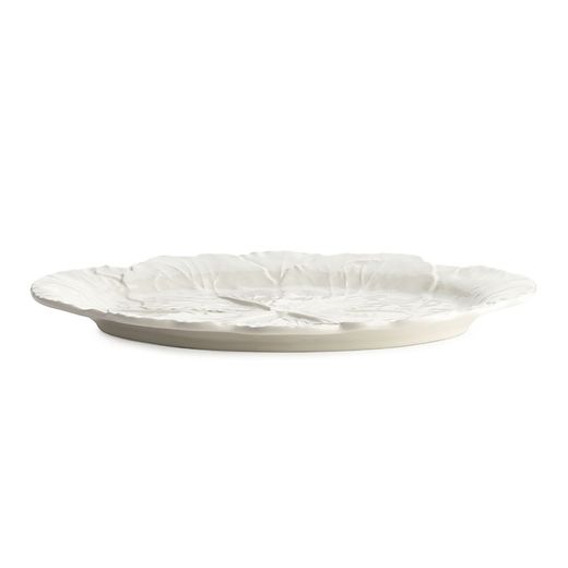 Oval S dish made of white earthenware, 37.4 x 26 x 3.5 cm | White cabbage