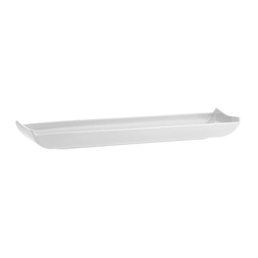 Piatto da portata rettangolare profondo in porcellana bianca, 50,6 x 12,4 x 5,1 cm | Buffet White