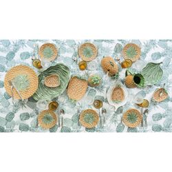 Naczynie S z zielonej ceramiki, 37 x 27 x 6 cm | Liście