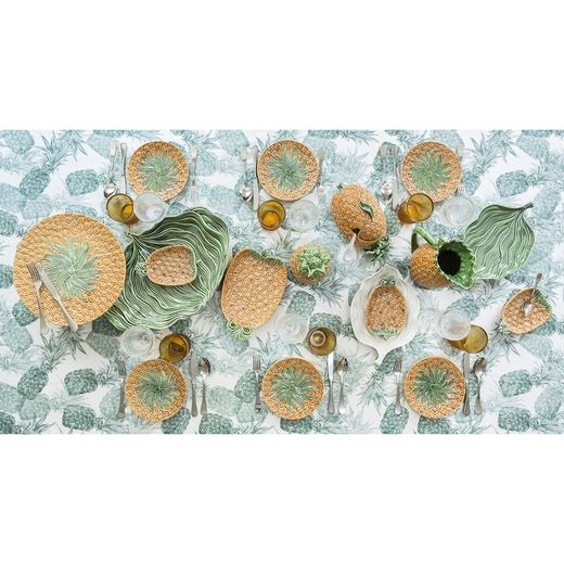 Naczynie S z zielonej ceramiki, 37 x 27 x 6 cm | Liście