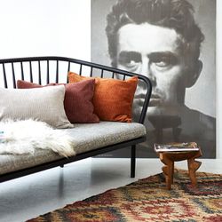 Brown organic cotton cushion cover 60 x 60 cm