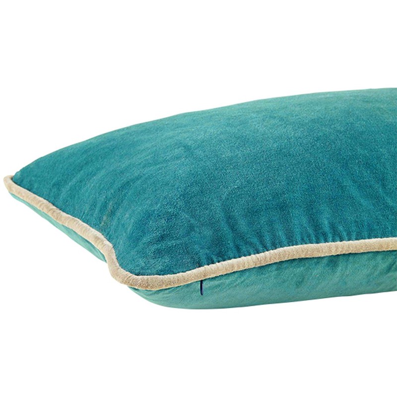 Aquamarine velvet cushion cover 30 x 60 cm — Qechic