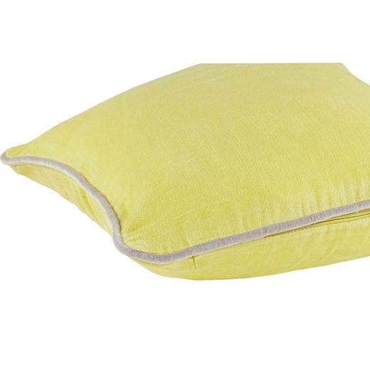 Lemon yellow velvet cushion cover 45 x 45 cm
