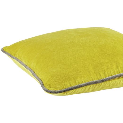 Housse de coussin velours jaune ocre 45 x 45 cm