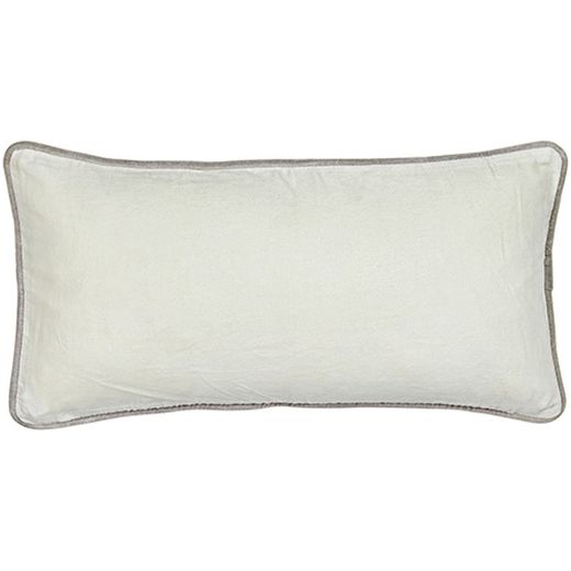 Funda de cojín de terciopelo blanco crema, 30 x 60 cm