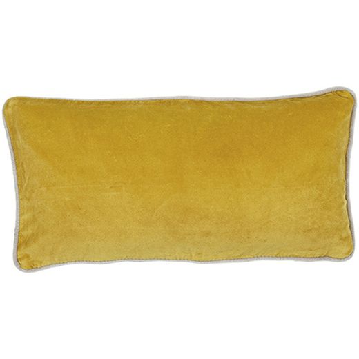 Funda de cojín de terciopelo mostaza, 30 x 60 cm