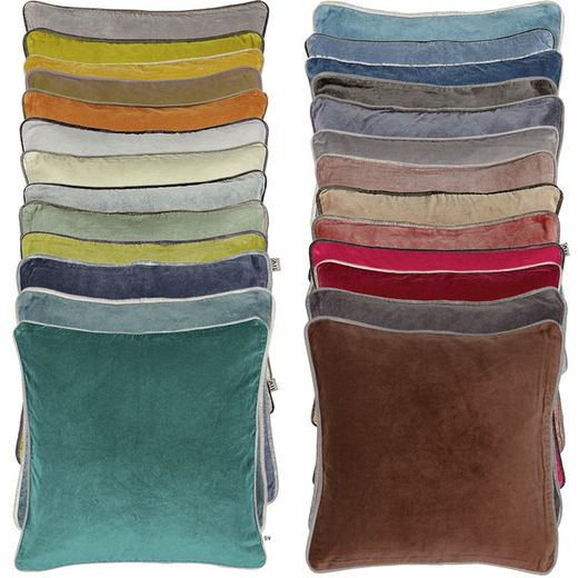 Kussenhoes van zilverkleurig fluweel 45 x 45 cm