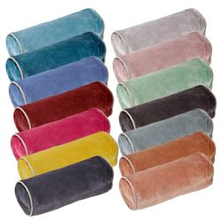 Velvet roll cushion cover sand 22 x 60 cm