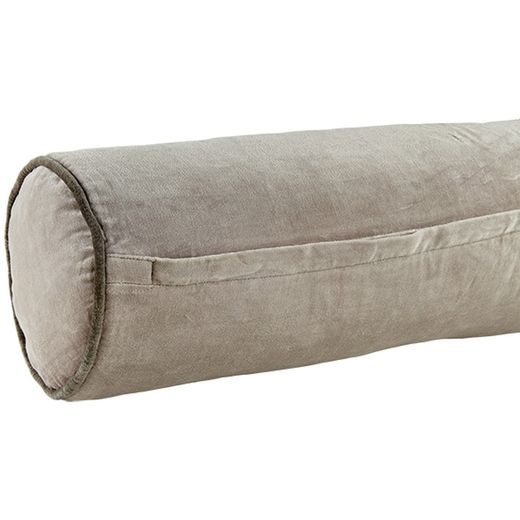 Velvet roll cushion cover sand 22 x 60 cm