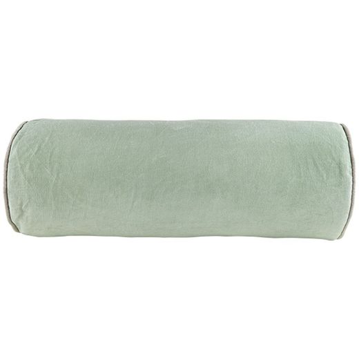 Funda de cojín de terciopelo rulo verde menta, 22 x 60 cm