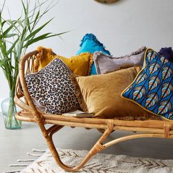 Kuddfodral i sammet och ekologisk bomull brons / grå 45 x 45 cm