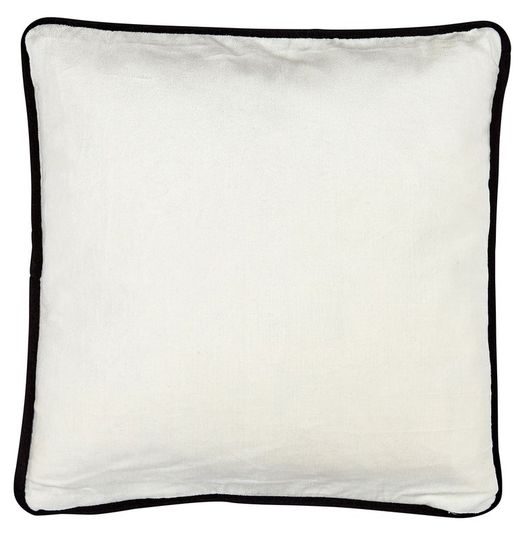 Funda de cojín de terciopelo y algodón orgánico negro/gris, 45 x 45 cm