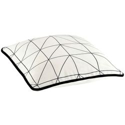 Funda de cojín de terciopelo y algodón orgánico negro/gris, 45 x 45 cm