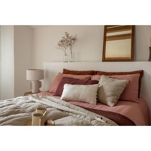 Linen and cotton duvet cover in blush pink | Linco