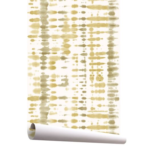 Tapeta GAMAL 2-Ikat żółto-zielona, 1005x53 cm