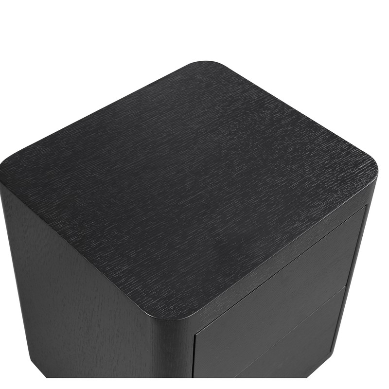 GANTE  Mesita de noche de madera negra 55 x 55 x 50 cm — Qechic