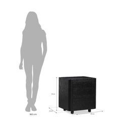 GAND | Table de chevet en bois noir 55 x 55 x 50 cm