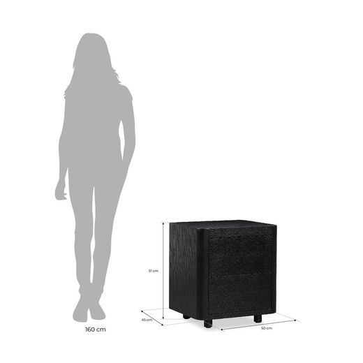 GAND | Table de chevet en bois noir 55 x 55 x 50 cm