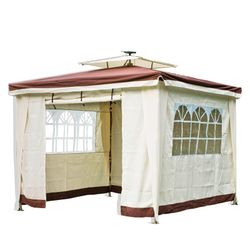 Gazebo con Luz Solar Sidney de Acero y Poliéster, 300x300x259 cm