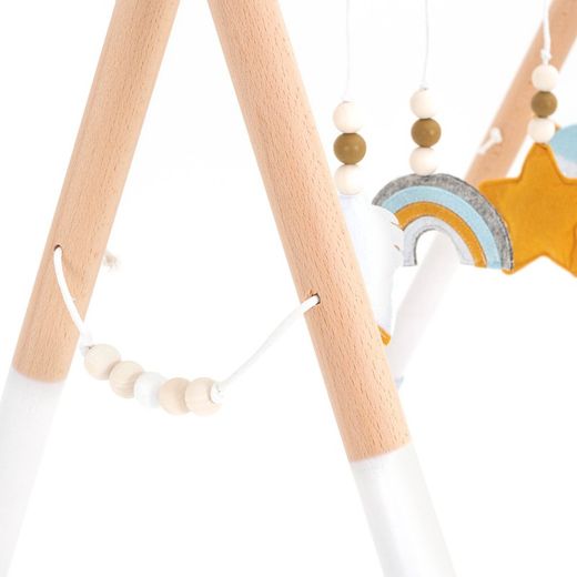 Gimnasio de bebé montessori de pino en natural, 63 x 30 x 57 cm | Hanger