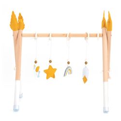 Gimnasio de bebé montessori de pino en natural, 63 x 30 x 57 cm | Hanger