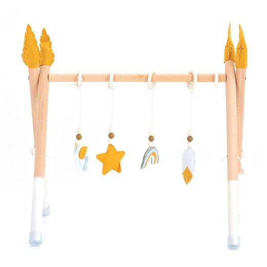 Gimnasio de bebé montessori de pino en natural, 63 x 30 x 57 cm | Hanger