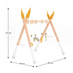 Gimnasio de bebé montessori de pino en natural, 63 x 30 x 57 cm | Hanger