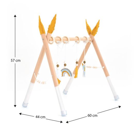 Gimnasio de bebé montessori de pino en natural, 63 x 30 x 57 cm | Hanger