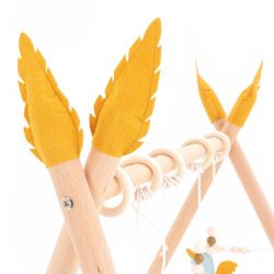 Gimnasio de bebé montessori de pino en natural, 63 x 30 x 57 cm | Hanger