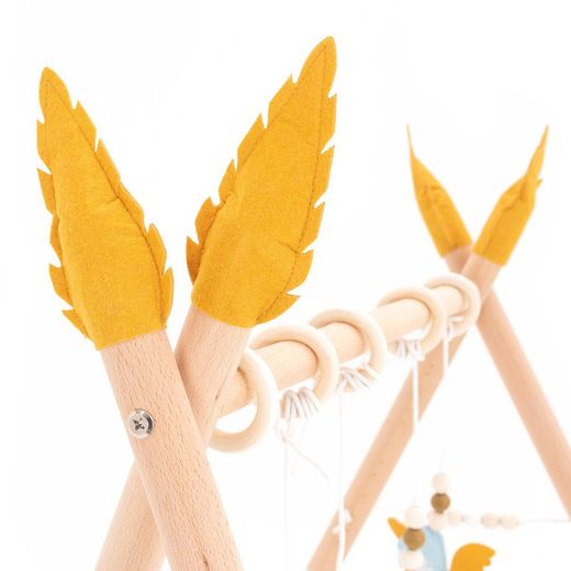Gimnasio de bebé montessori de pino en natural, 63 x 30 x 57 cm | Hanger