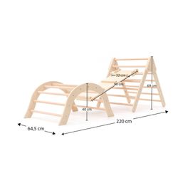 Gimnasio infantil montessori de madera en natural, 66 x 84,5 x 73,2 cm | Climb