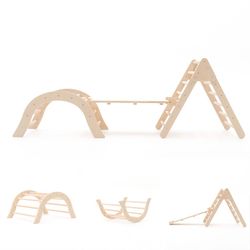 Palestra per bambini stile Montessori in legno colore naturale, 66x84,5x73,2 cm | arrampicata
