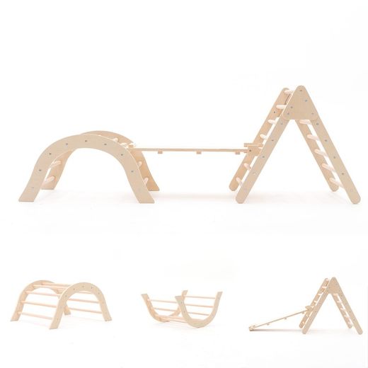 Gimnasio infantil montessori de madera en natural, 66 x 84,5 x 73,2 cm | Climb