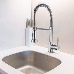 Robinet de cuisine en laiton et acier argenté, 5 x 27 x 41 cm | Dock