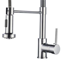 Robinet de cuisine en laiton et acier argenté, 5 x 27 x 41 cm | Dock