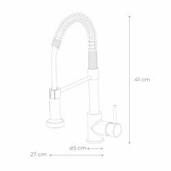 Robinet de cuisine en laiton et acier argenté, 5 x 27 x 41 cm | Dock