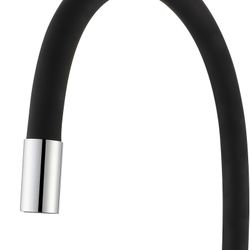 Keukenkraan van messing en siliconen in zwart en zilver, 9,6 x 22 x 36,6 cm | Buigen