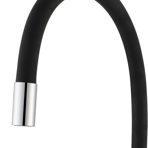 Keukenkraan van messing en siliconen in zwart en zilver, 9,6 x 22 x 36,6 cm | Buigen