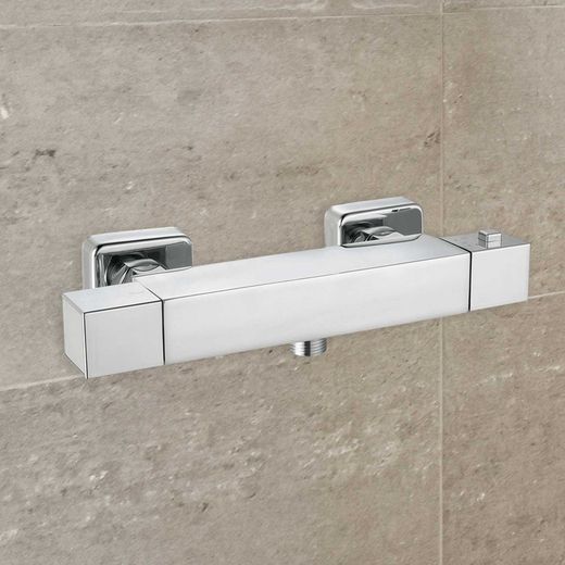 Brass shower faucet in silver, 26.3 x 7.1 x 7.1 cm | Chillout