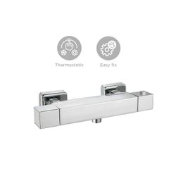 Brass shower faucet in silver, 26.3 x 7.1 x 7.1 cm | Chillout