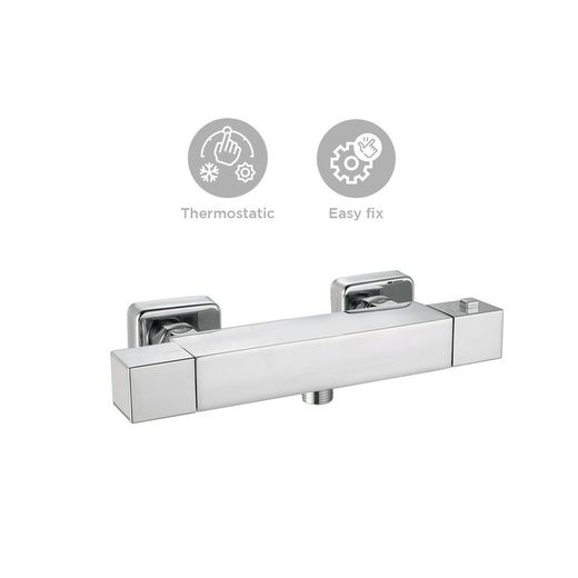 Brass shower faucet in silver, 26.3 x 7.1 x 7.1 cm | Chillout