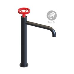 Rubinetto per lavabo alto in ottone nero e rosso, 6,7 x 23 x 37 cm | Delta rilassante
