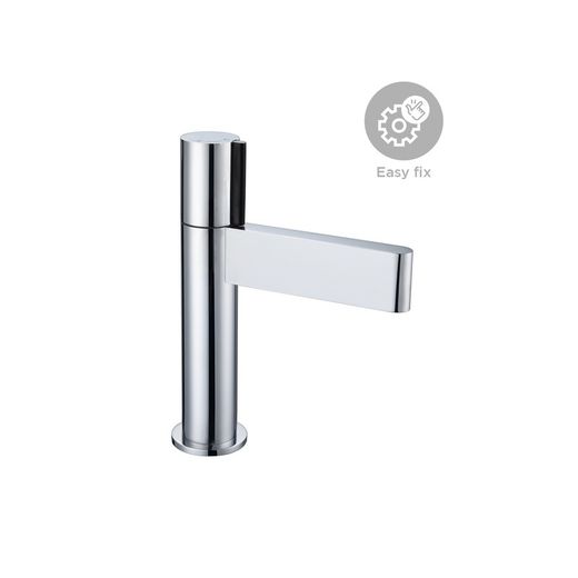 Brass basin tap in silver, 5 x 18 x 19.4 cm | Zenit