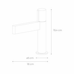 Brass basin tap in silver, 5 x 18 x 19.4 cm | Zenit