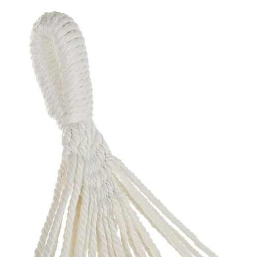 Hamac à franges en coton beige, 200x60x130cm