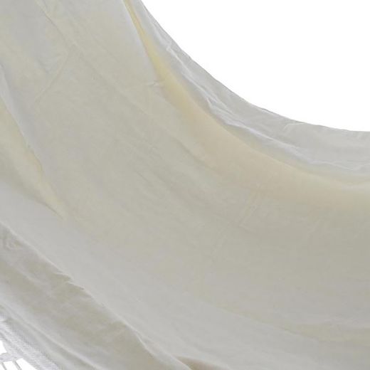 Hamac à franges en coton beige, 200x60x130cm