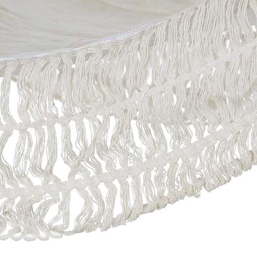 Hängmatta med beige bomullsfransar, 300x90x130cm