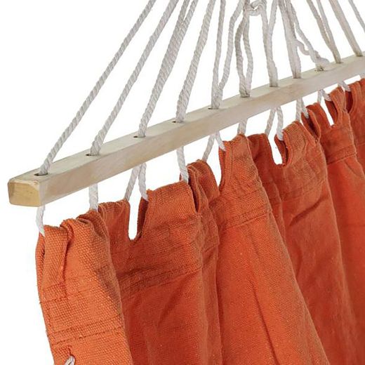 Hamac à franges en coton orange, 255x80x28cm