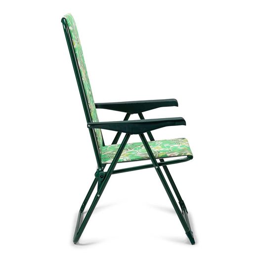 Silla de Playa Plegable de Acero y Tela Verde, 62x60x105 cm